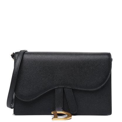 Christian Dior Grained Calfskin Saddle Pouch Black 1 of 4