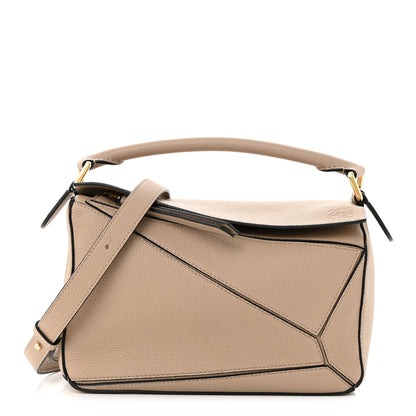 Loewe Grained Calfskin Small Puzzle Bag Sand 1 of 9