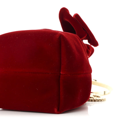Jimmy Choo Velvet Micro Bon Bon Bow Bucket Bag Red 10 of 10