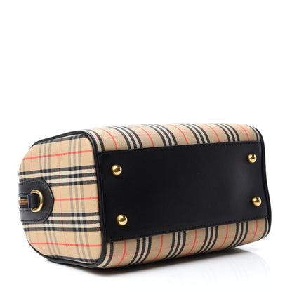 Burberry Smooth Calfskin 1983 Knight Check Link Bowling Bag Black 4 of 10