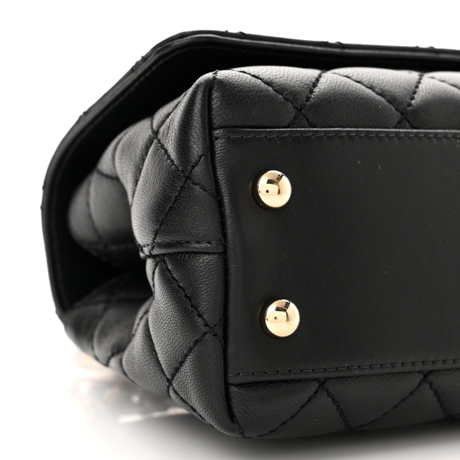 Chanel Goatskin Quilted Rainbow Extra Mini Coco Handle Flap Black 9 of 10