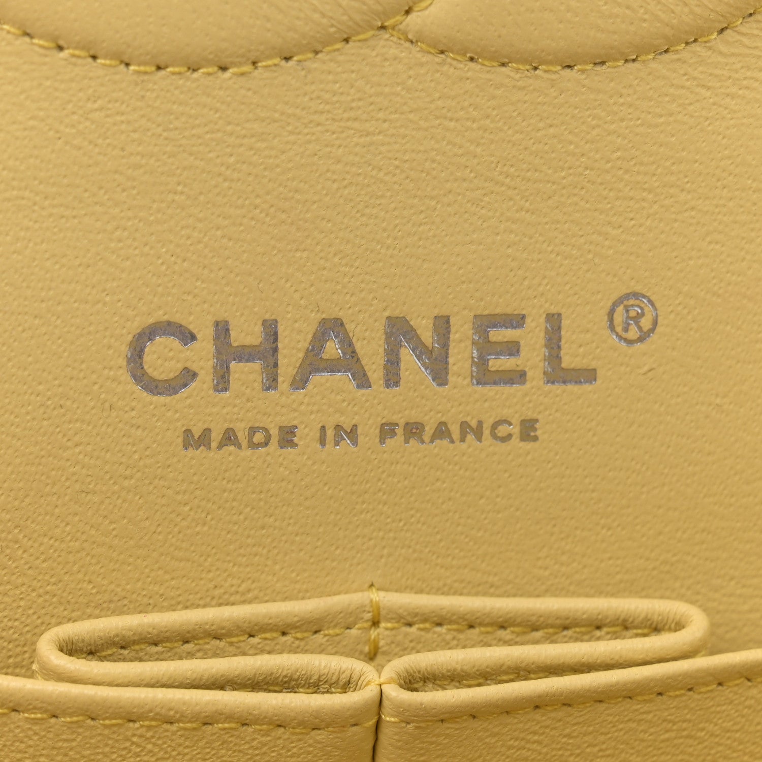 Chanel Caviar Quilted Medium Double Flap Light Yellow 6 of 12
