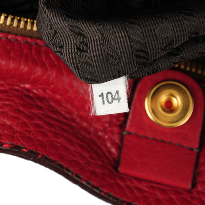 Prada Vitello Daino Shoulder Bag Rubino 7 of 7