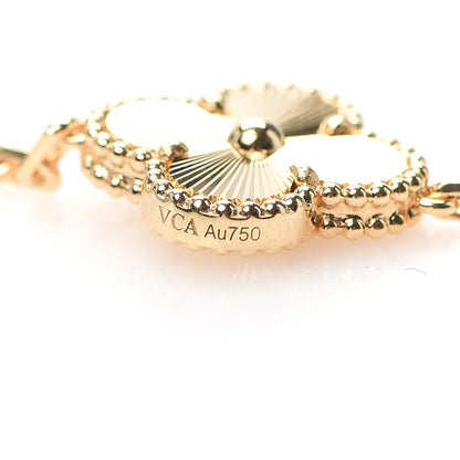 Van Cleef & Arpels 18K Yellow Gold 5 Motifs Guilloche Vintage Alhambra Bracelet 5 of 8