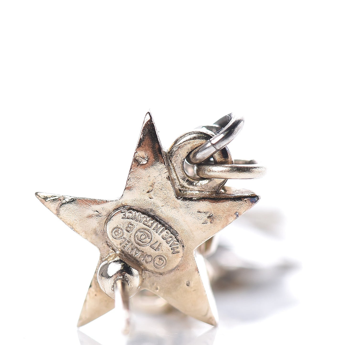 Crystal CC Star Moon Dangle Earrings Silver Gold