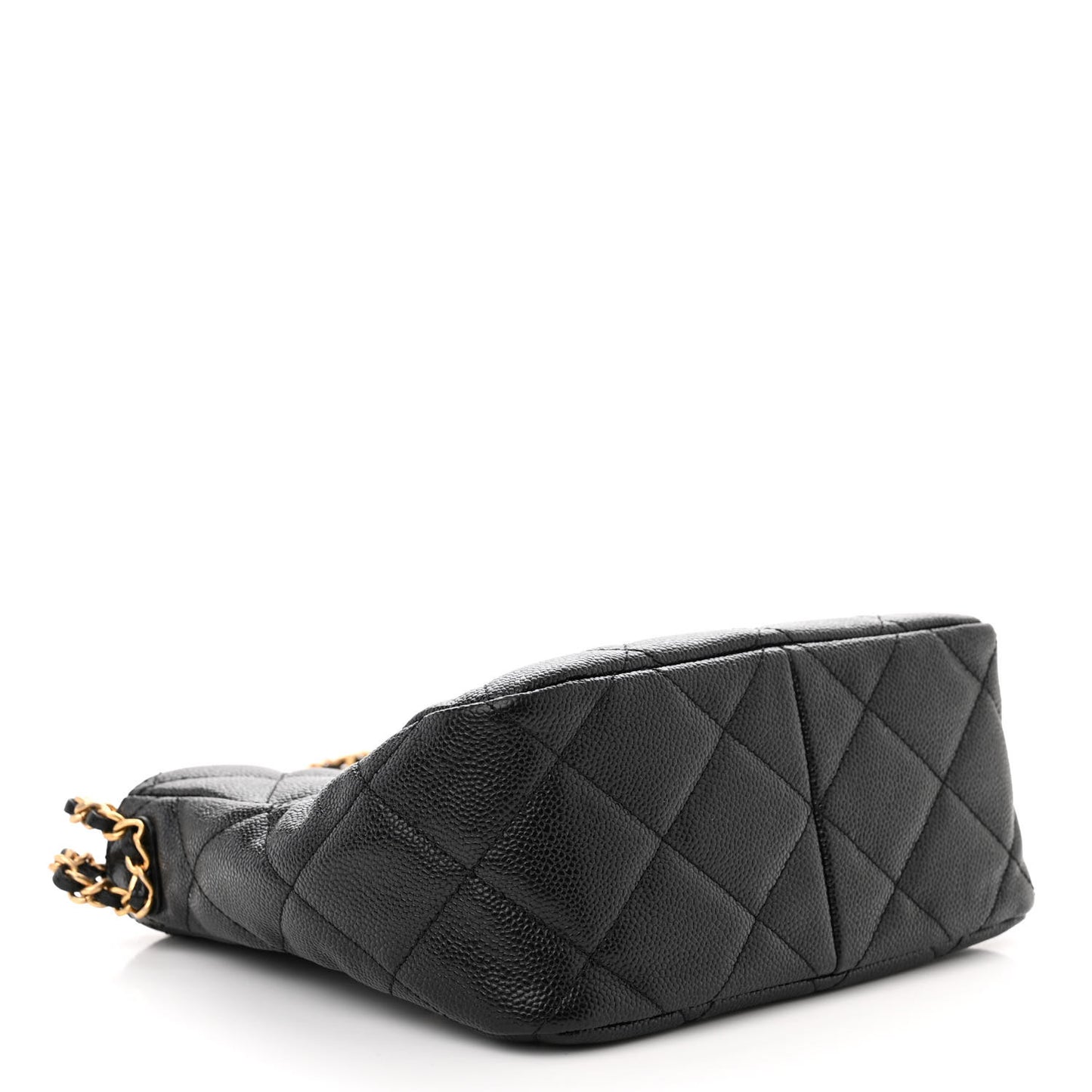 Caviar Quilted Small Pick Me Up Hobo Black