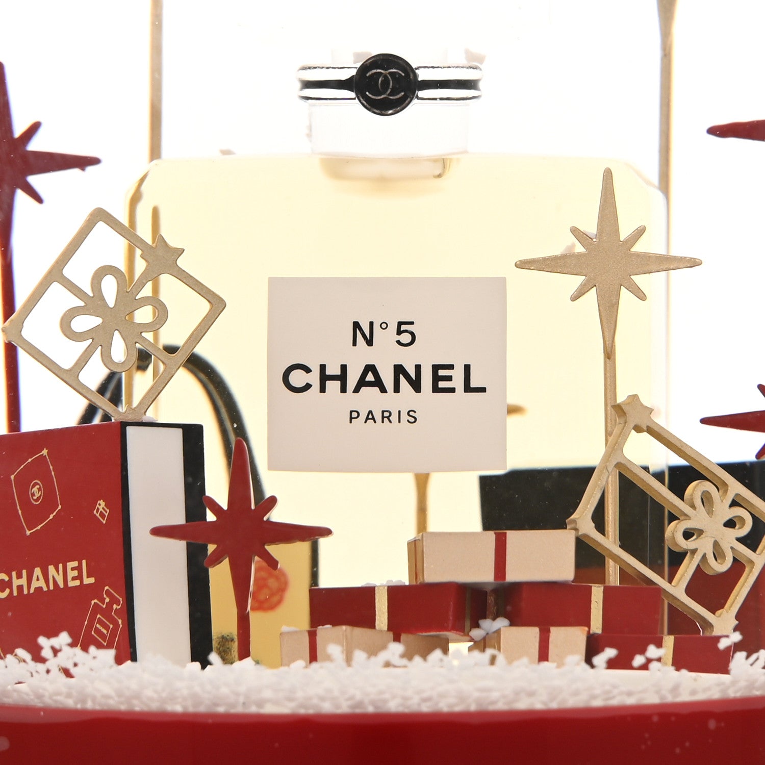 Chanel Glass N°5 Perfume Bottle Snow Globe Red 6 of 8