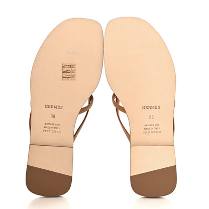Hermes Calfskin Miss Sandals 38 Naturel 6 of 9