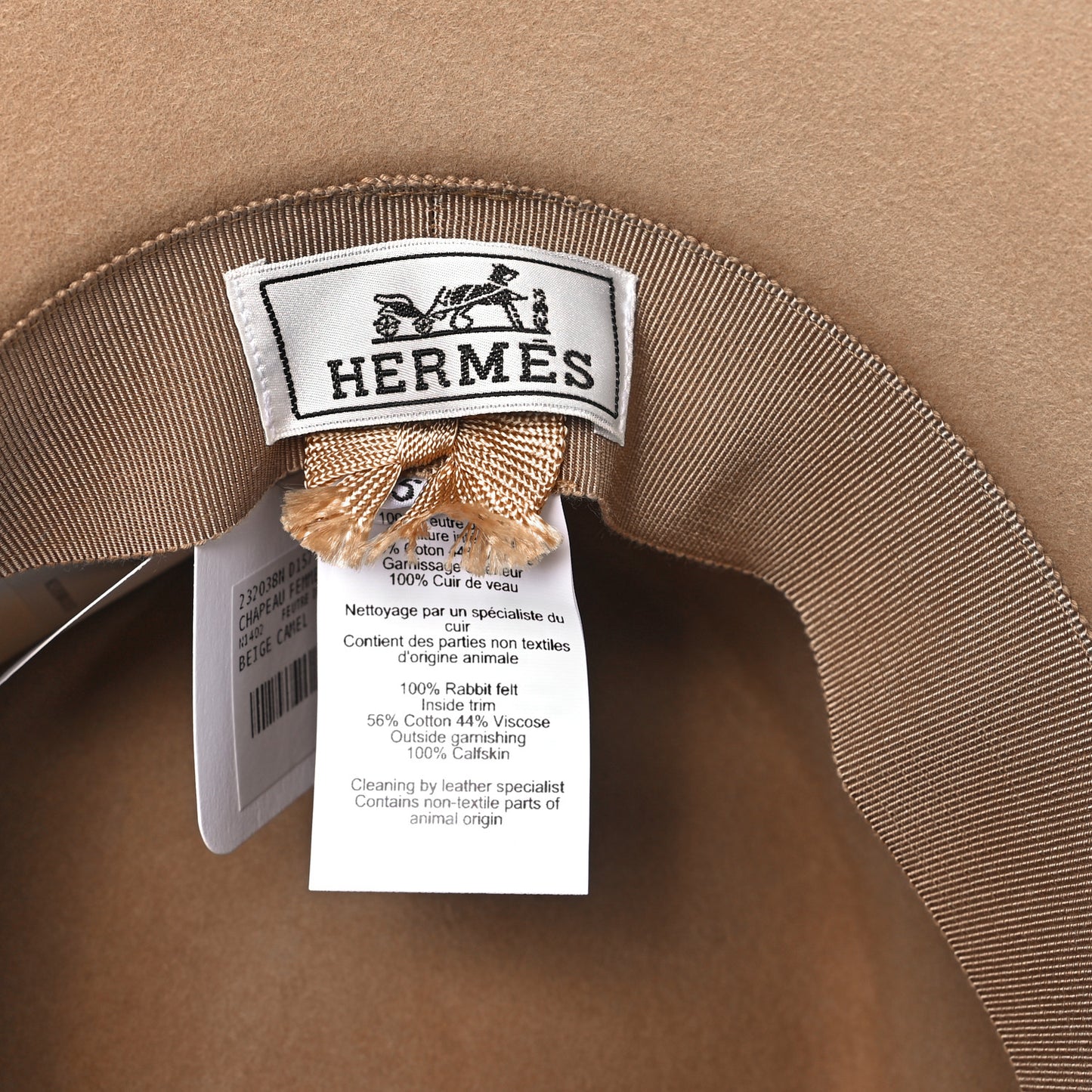 Rabbit Felt Hampton Hat 57 Beige Camel