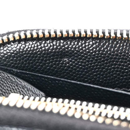 Saint Laurent Grain De Poudre Matelasse Chevron Monogram Zip Around Wallet Black 7 of 10