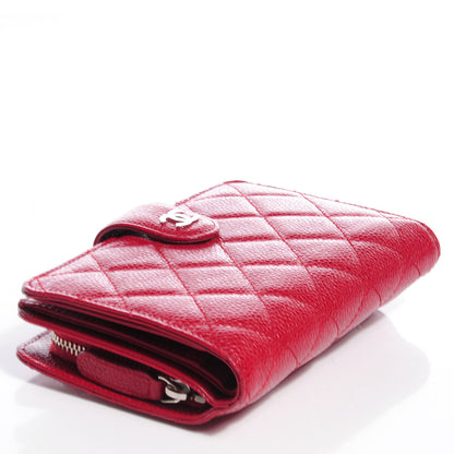Chanel Caviar Quilted Zipped Pocket Wallet Red 4 of 10