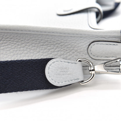 Hermes Taurillon Clemence Amazone Evelyne TPM Bleu Pale Indigo 6 of 10