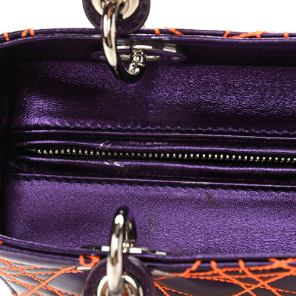 Christian Dior Metallic Lambskin Cannage Medium Anselm Reyle Lady Dior Purple Orange 14 of 15