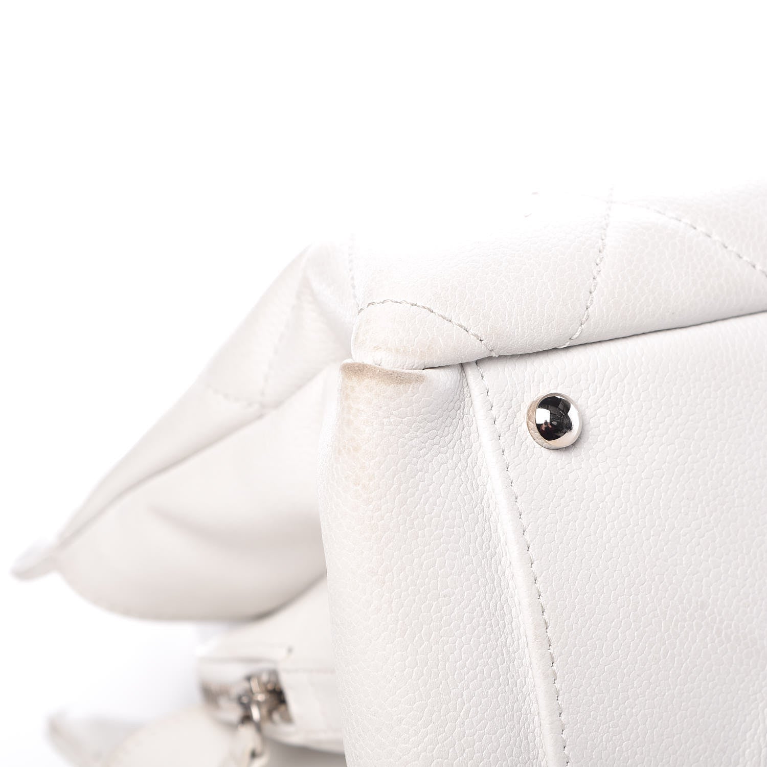 Chanel Soft Caviar Quilted CC Timeless Tote White 9 of 19