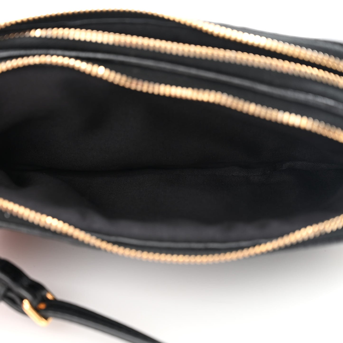 Nappa Matelasse Double Zip Pochette Clutch Black