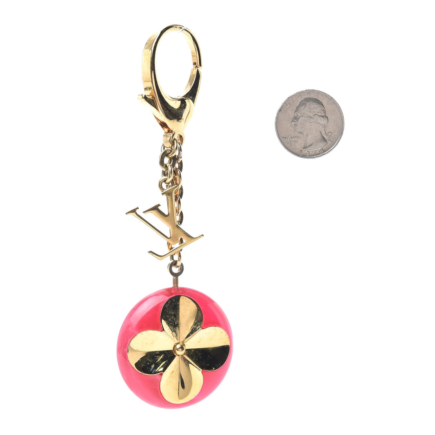 Louis Vuitton Acetate Hollow Flower Bag Charm Fuchsia 2 of 7