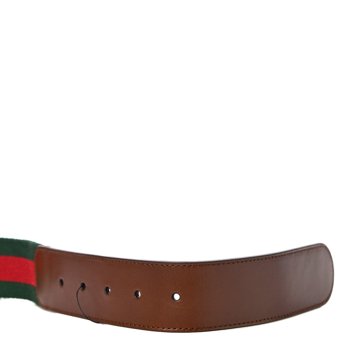 Gucci Nylon Calfskin Double G Web 40mm Belt 90 36 Green Red Cuir 7 of 9