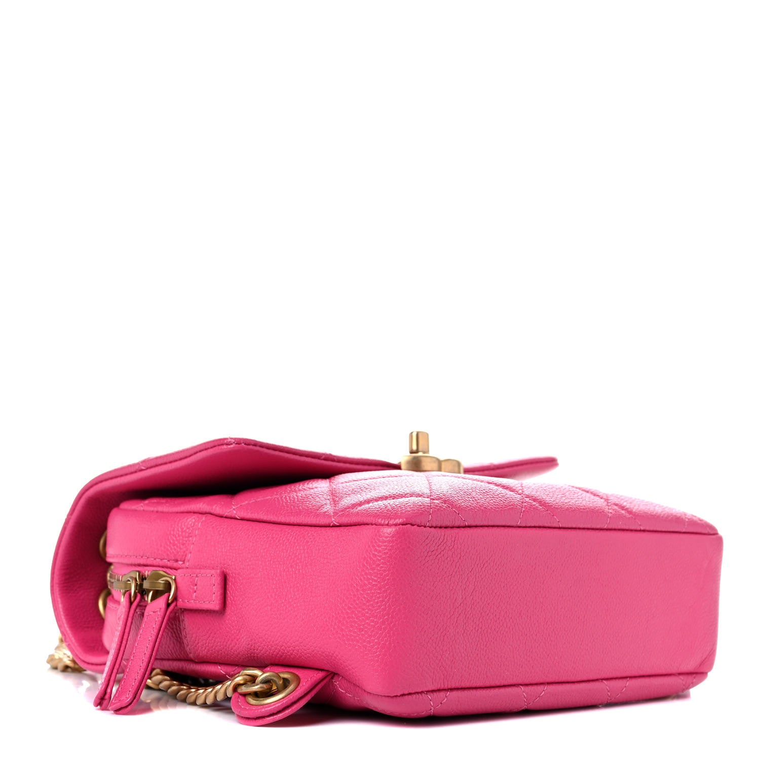 Chanel Shiny Caviar Quilted Chain Melody Backpack Pink 3 of 10