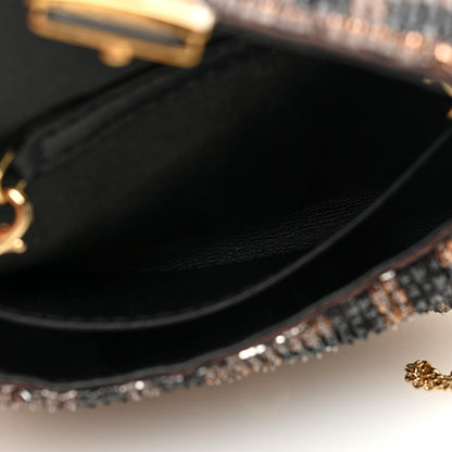 Fendi Crystal Vitello King FF Beaded Nano Baguette Charm Moro Black 5 of 10