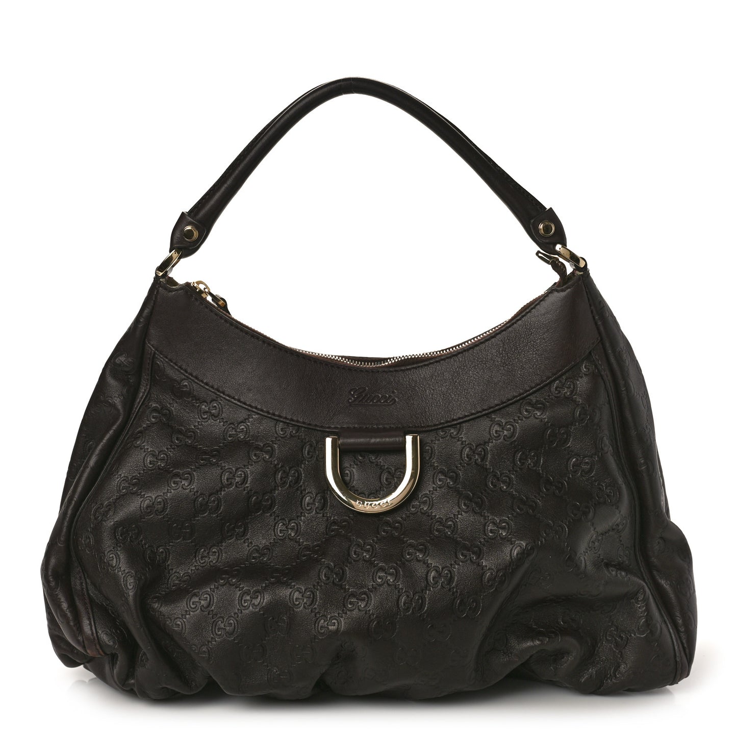 Monogram Large D Gold Hobo Dark Brown