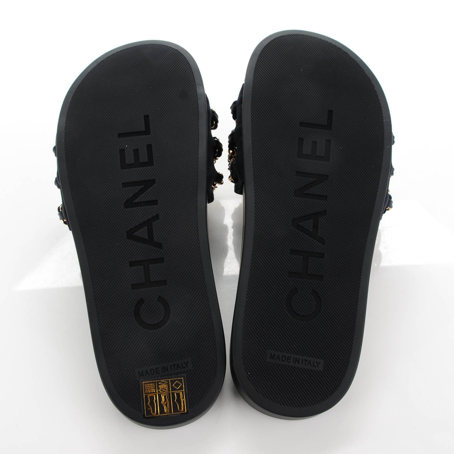 Chanel Nylon Chain Flat Sandals 36 Marine 5 of 8