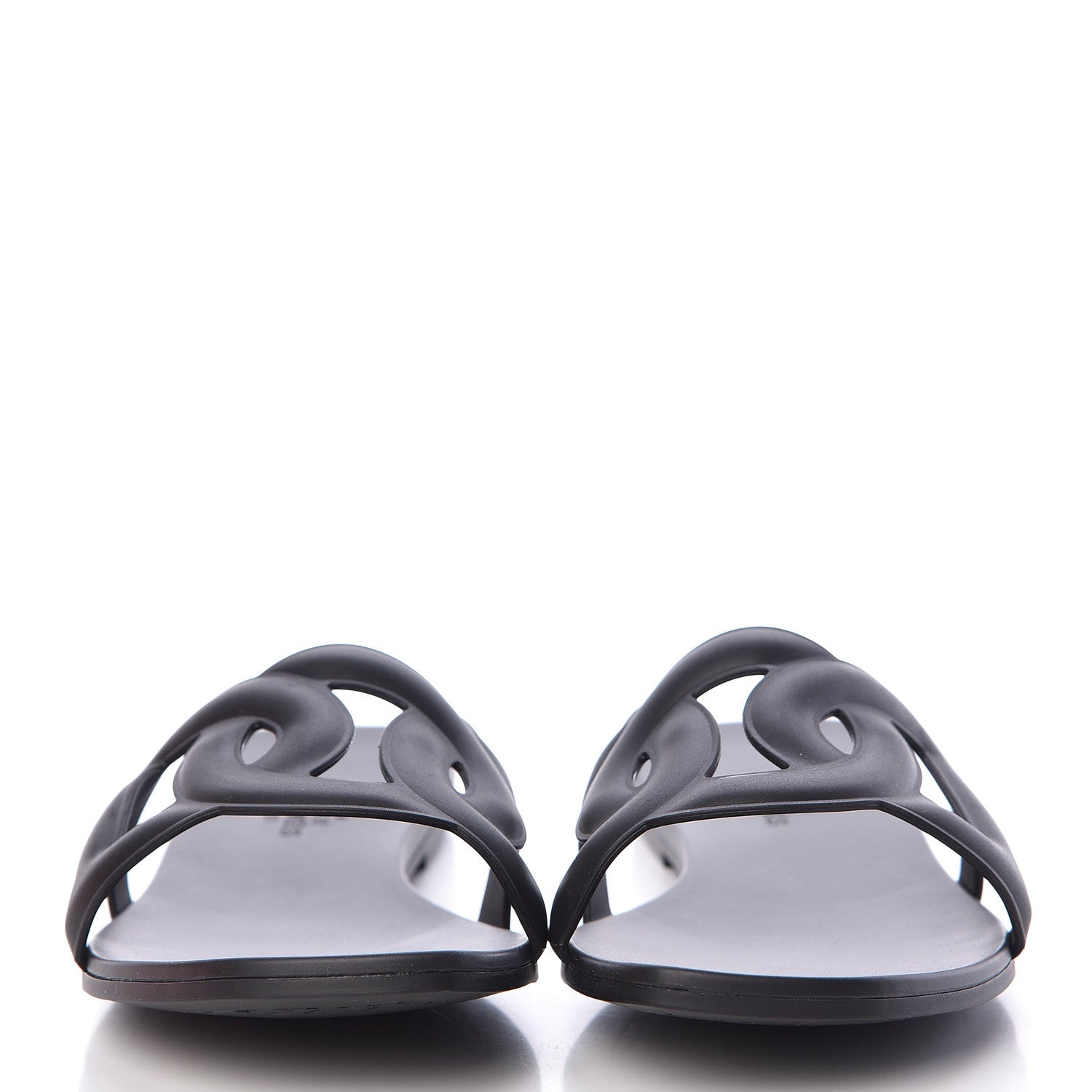 Hermes Rubber Aloha Sandals 37 Black 2 of 8
