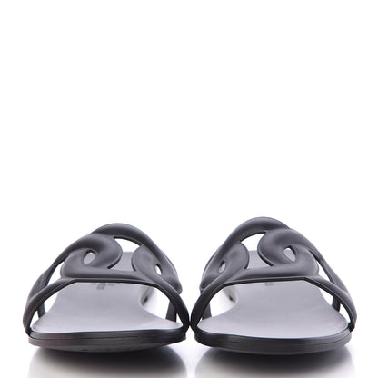 Hermes Rubber Aloha Sandals 37 Black 2 of 8