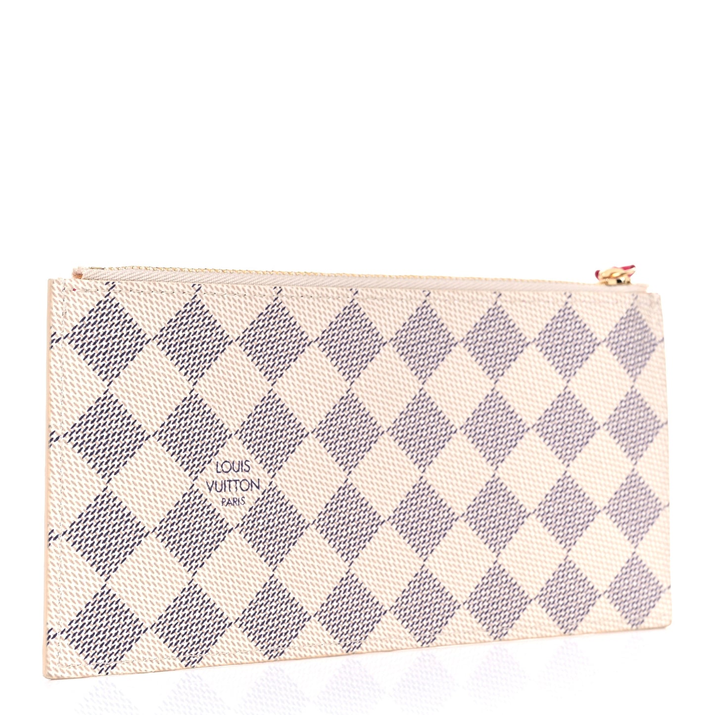 Damier Azur Felicie Chain Wallet Zippered Insert Fuchsia