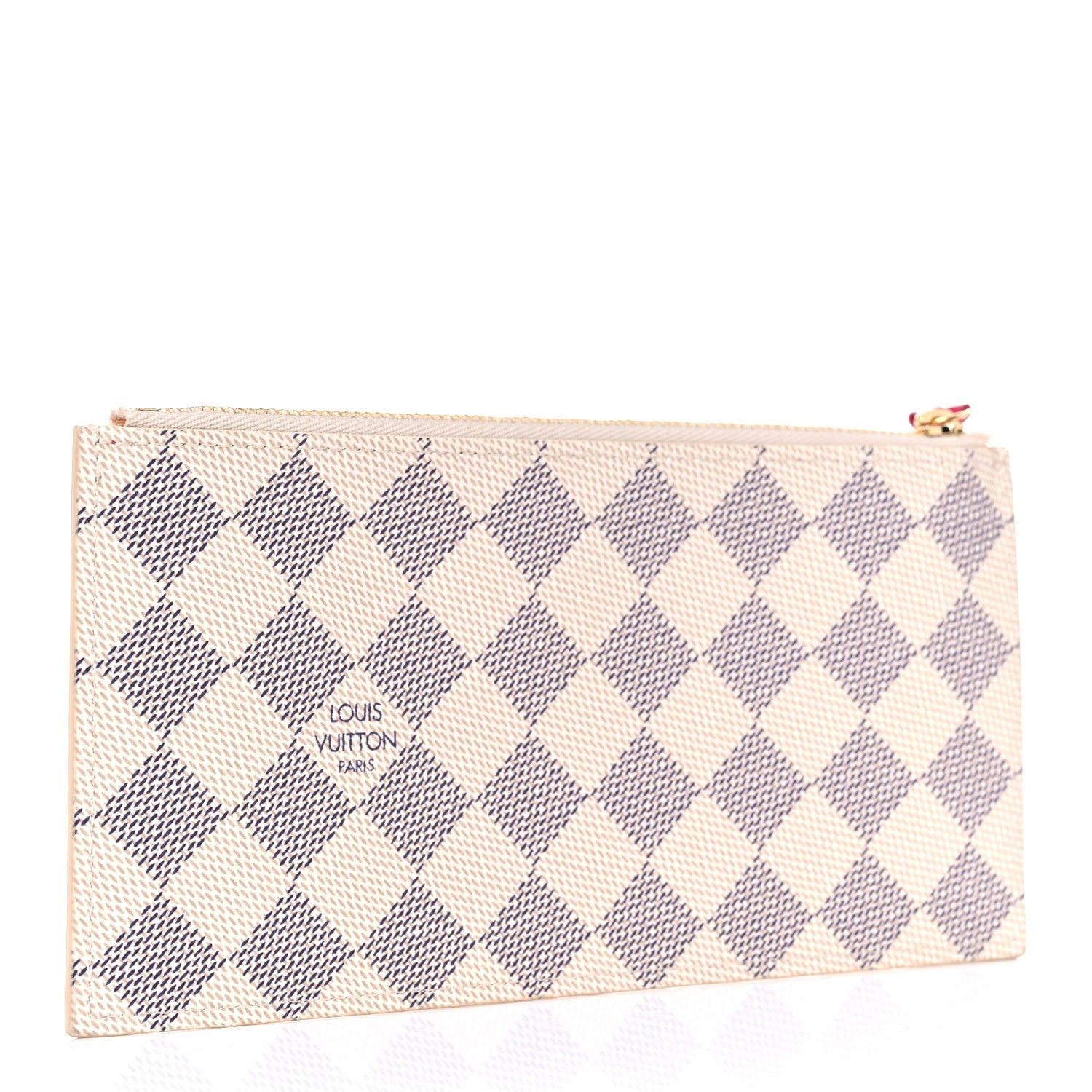 Louis Vuitton Damier Azur Felicie Chain Wallet Zippered Insert Fuchsia 3 of 6