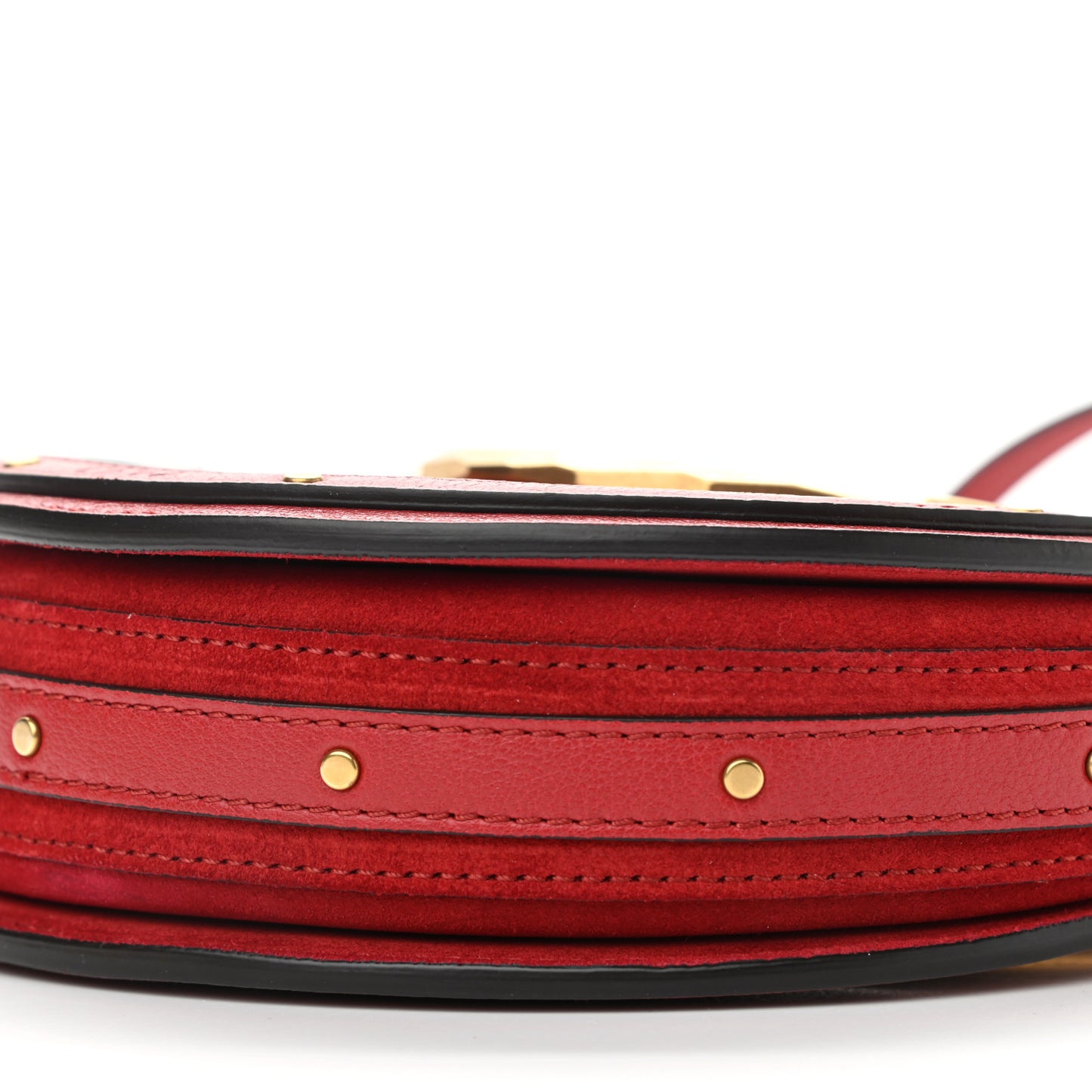 Shiny Goatskin Smooth Calfskin Suede Small Pixie Bag Dahlia Red
