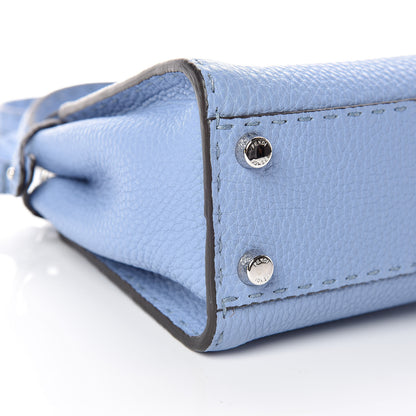 Fendi Cuoio Roma Selleria Chamois Bi-Color Mini Peekaboo Iconic Satchel Sky Blue Latte 6 of 13