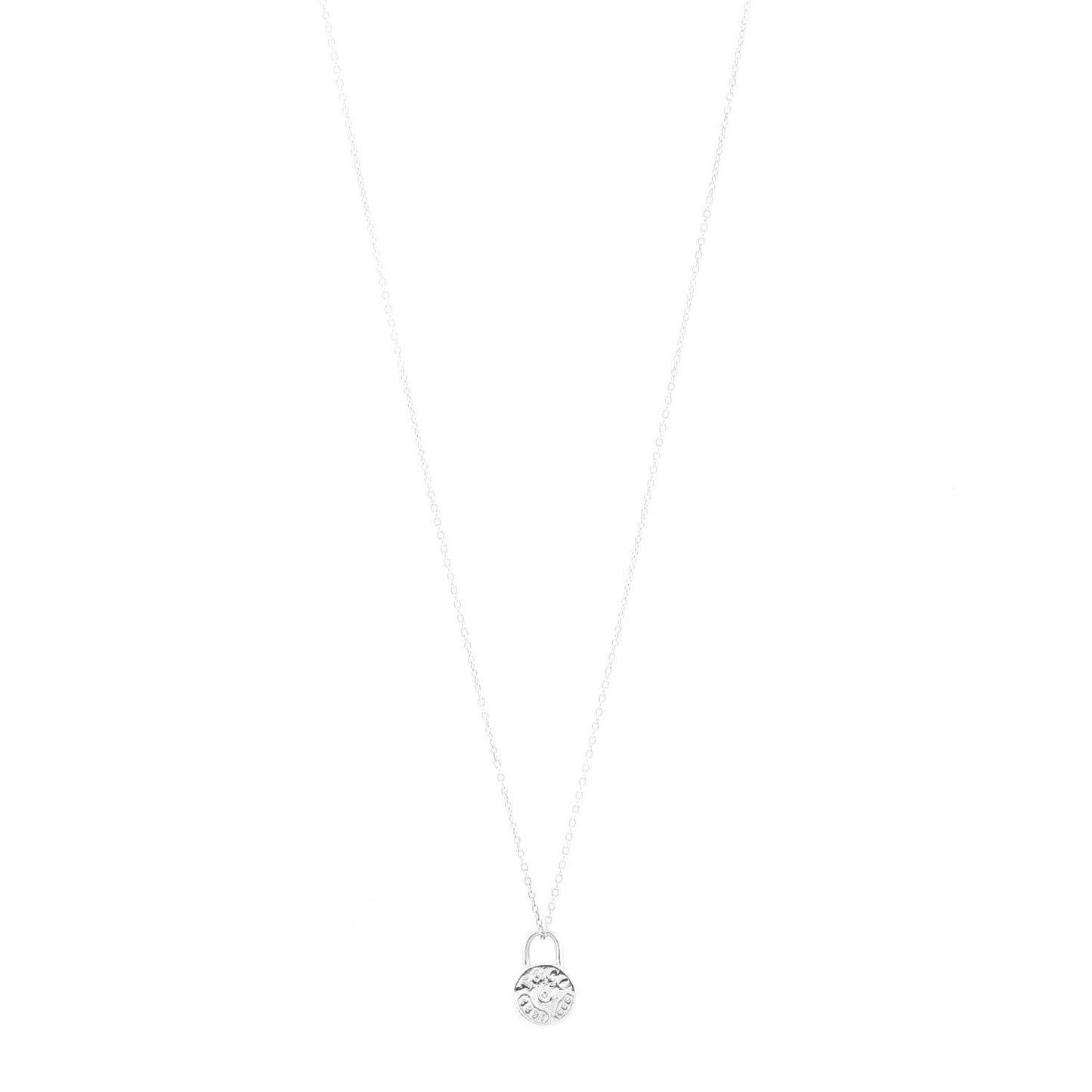 Sterling Silver Diamond 1837 Circle Lock Necklace