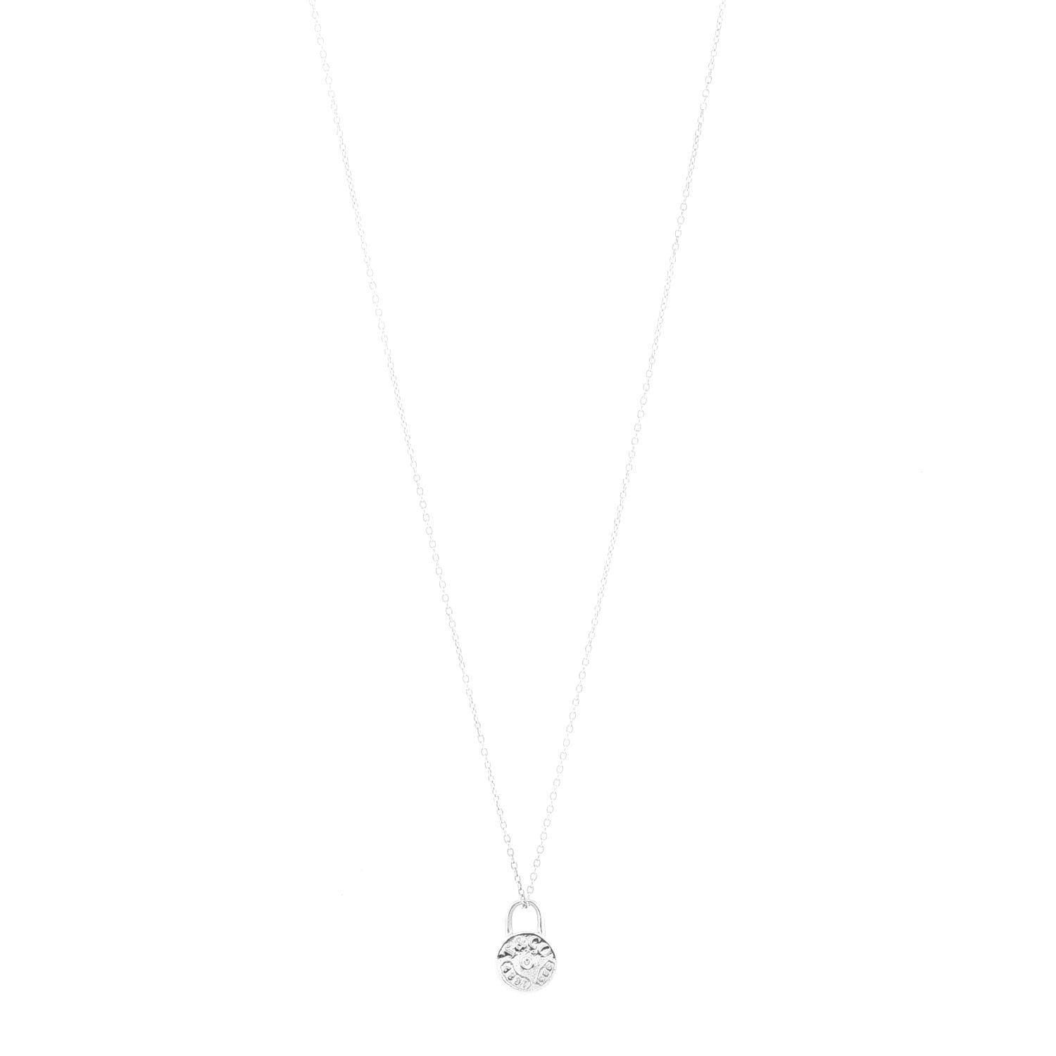 Tiffany Sterling Silver Diamond 1837 Circle Lock Necklace 1 of 6