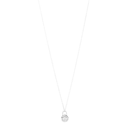 Tiffany Sterling Silver Diamond 1837 Circle Lock Necklace 1 of 6