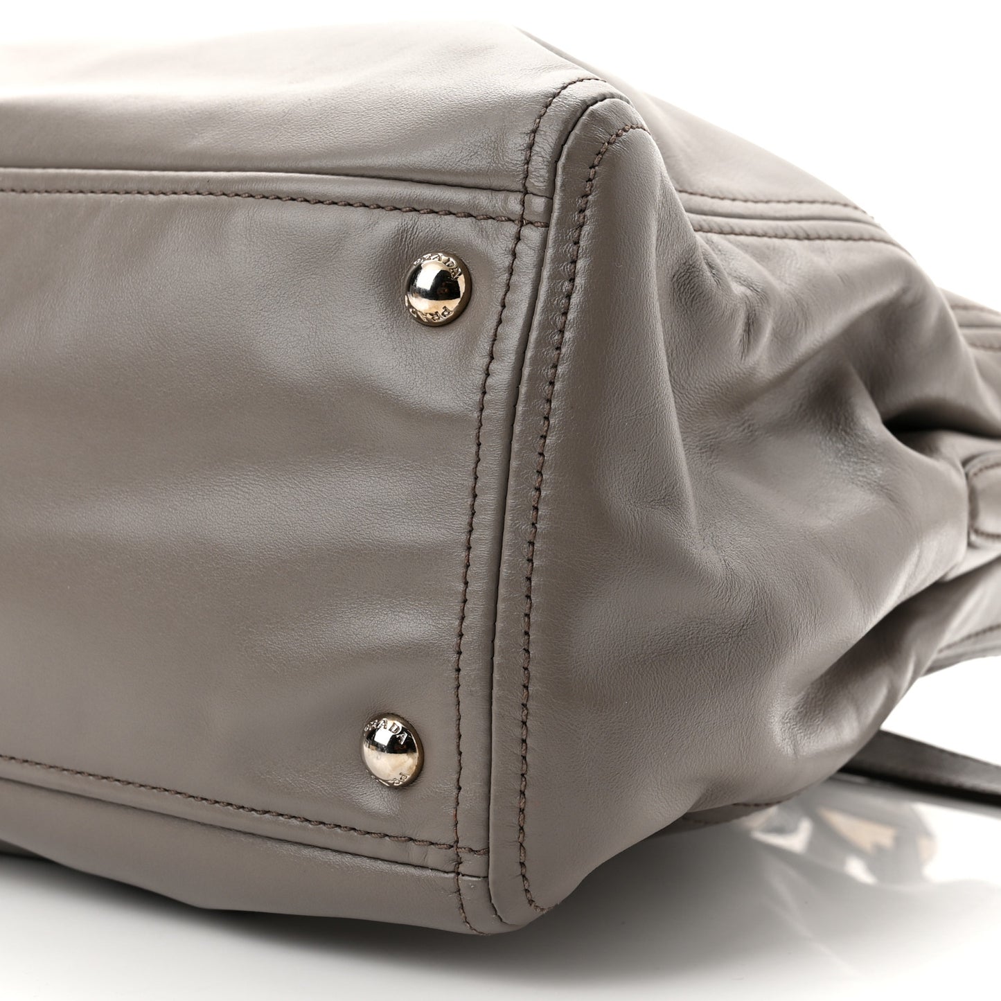 Soft Calf Double Zip Shoulder Bag Argilla