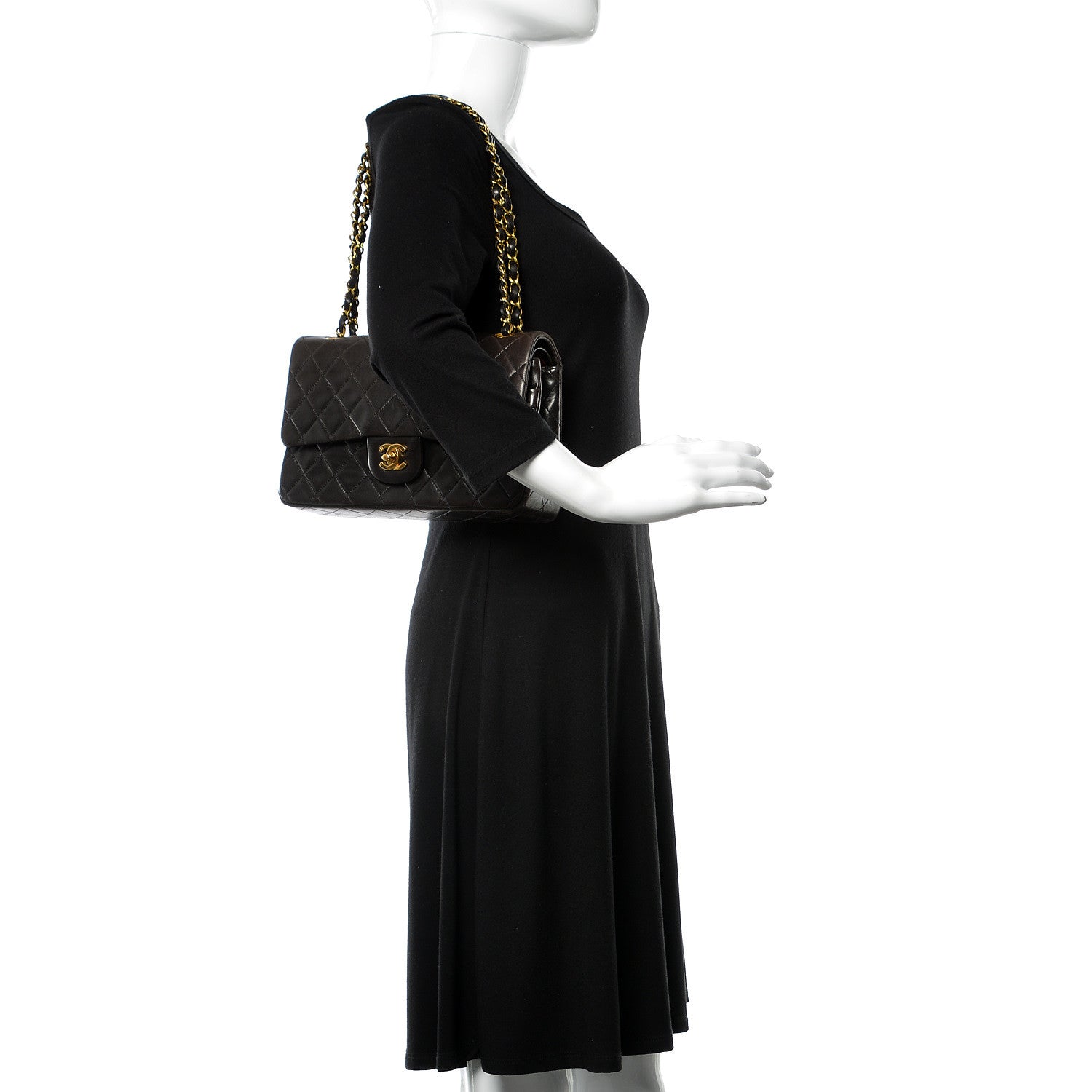 Chanel Lambskin Quilted Medium Double Flap Black 2 of 15