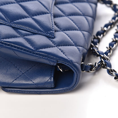 Chanel Lambskin Quilted Mini Rectangular Flap Dark Blue 13 of 15