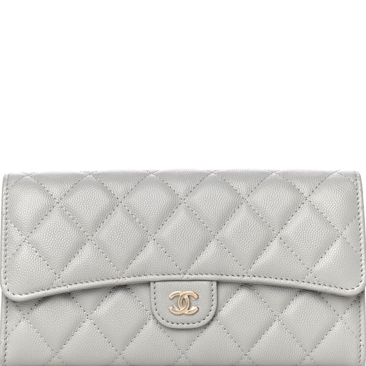 Chanel Caviar Quilted Large Flap Wallet Grey 9 of 12