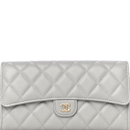 Chanel Caviar Quilted Large Flap Wallet Grey 9 of 12