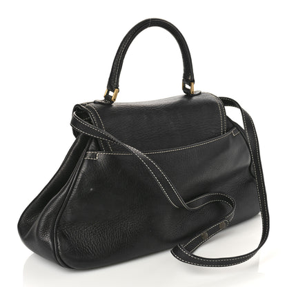 Christian Dior Calfskin Saddle Top Handle Satchel Black 3 of 10