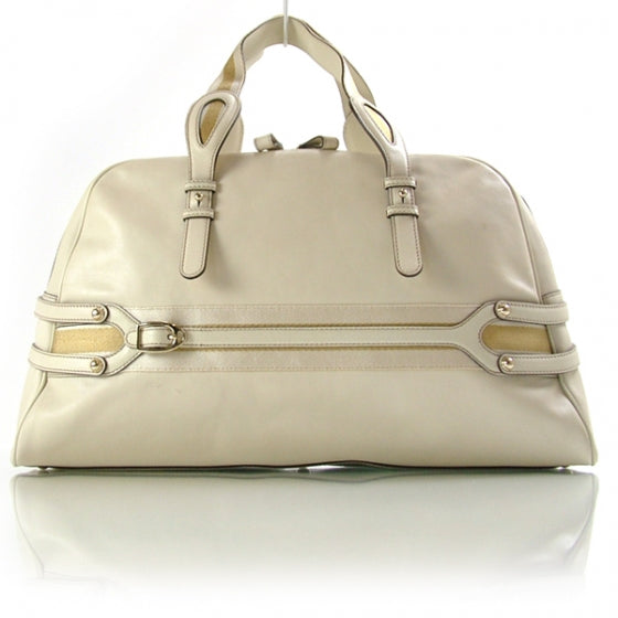 Leather Signature XL Bowler Ivory