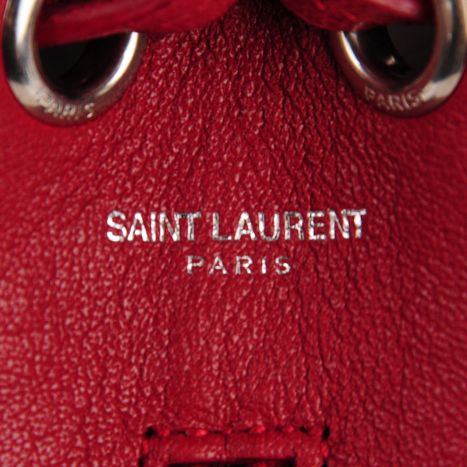 Saint Laurent Sheepskin Small Emmanuelle Zip Bucket Bag Red 6 of 7