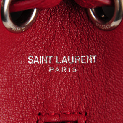 Saint Laurent Sheepskin Small Emmanuelle Zip Bucket Bag Red 6 of 7