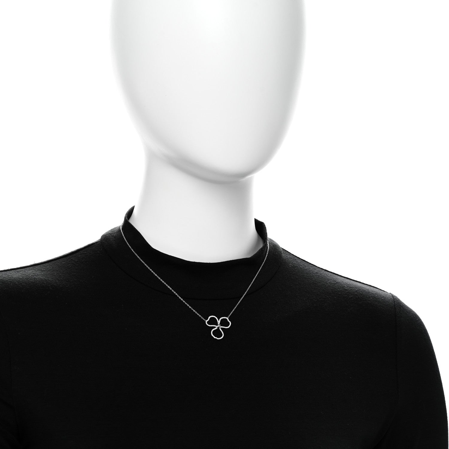 Tiffany Platinum Diamond Large Paper Flowers Pendant Necklace 2 of 6
