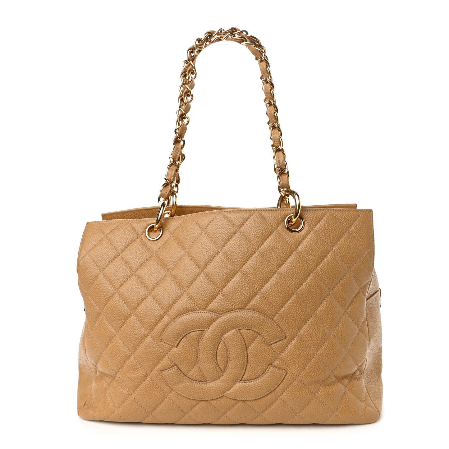 Caviar Quilted Grand Timeless Tote GTT Beige