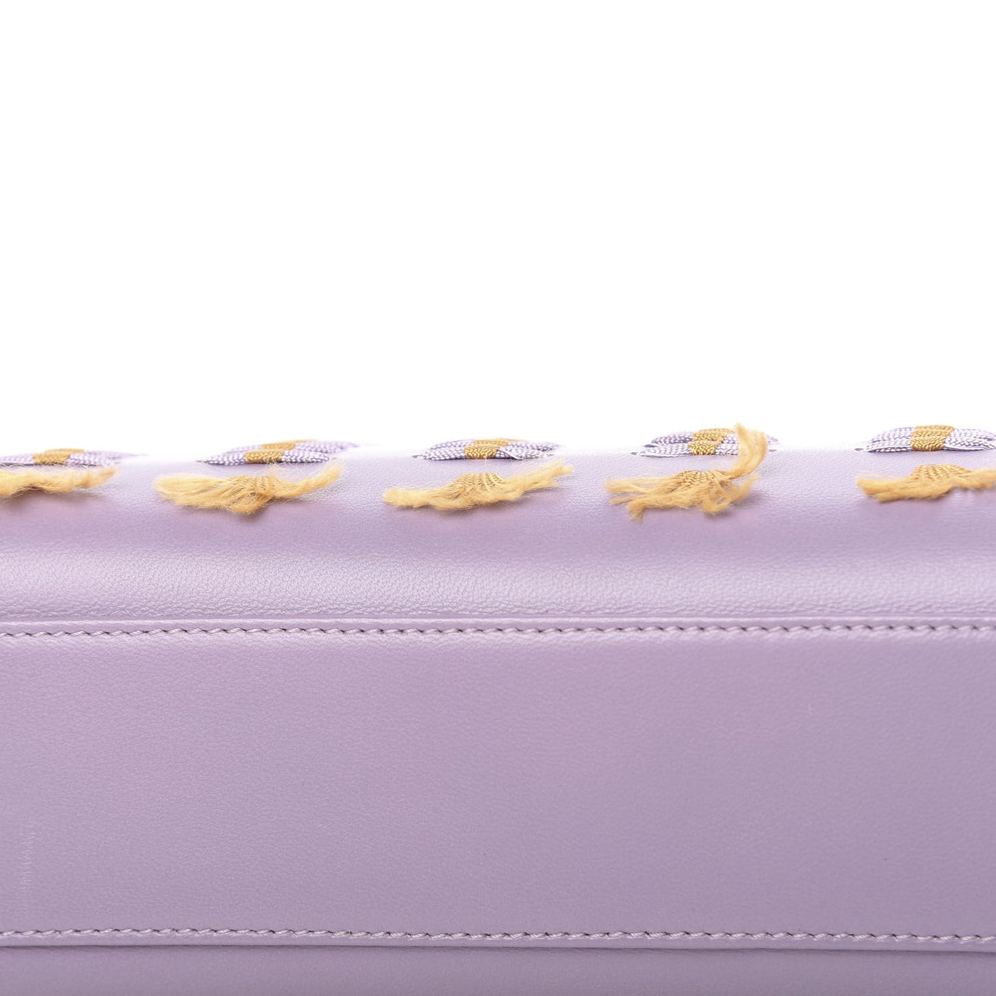 Lambskin Threaded Frame Clutch Violet Clair