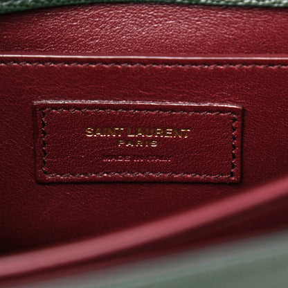 Saint Laurent Grain de Poudre Medium Classic Monogram Cassandra Top Handle Dark Green 5 of 10