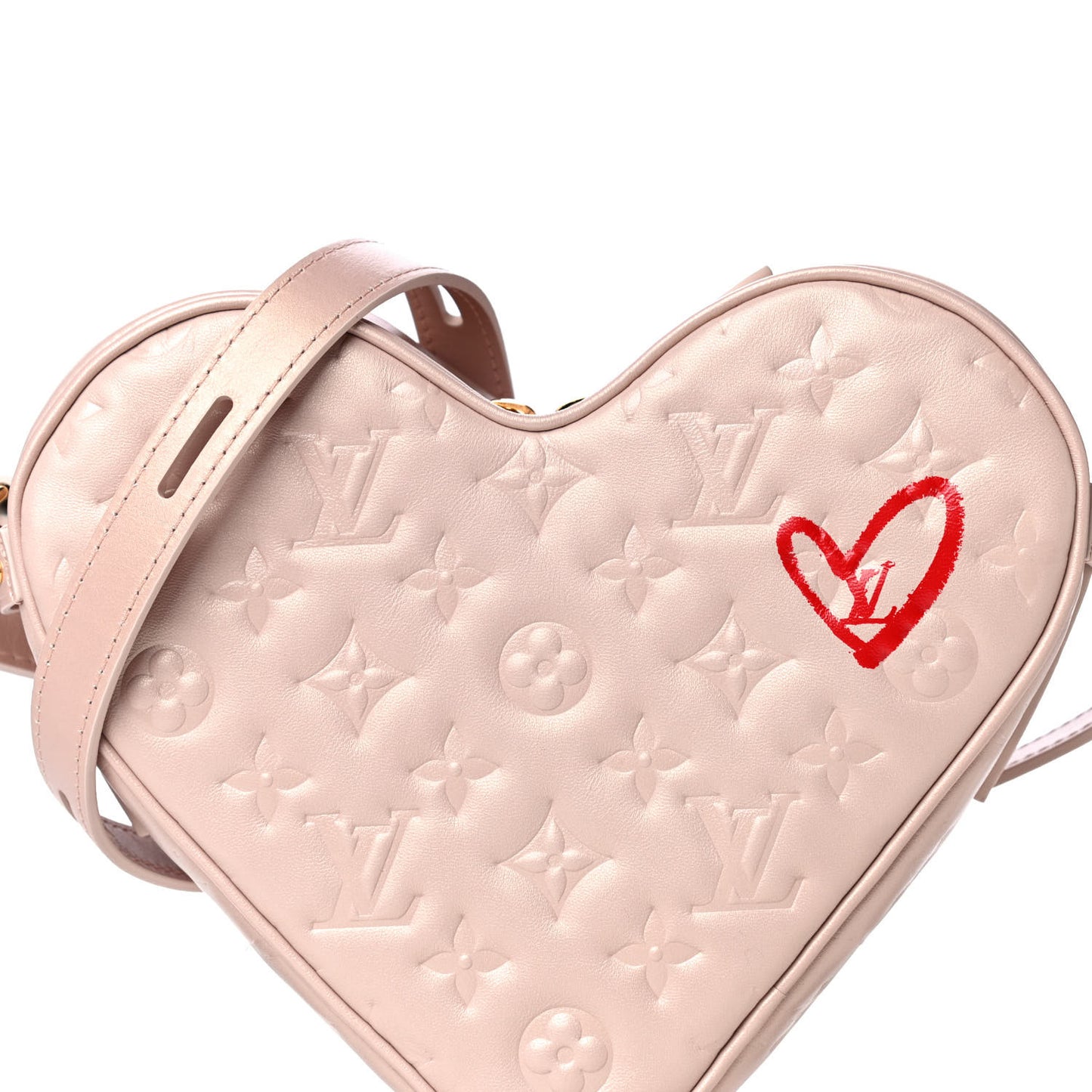 Lambskin Embossed Monogram Fall In Love Sac Coeur Light Pink