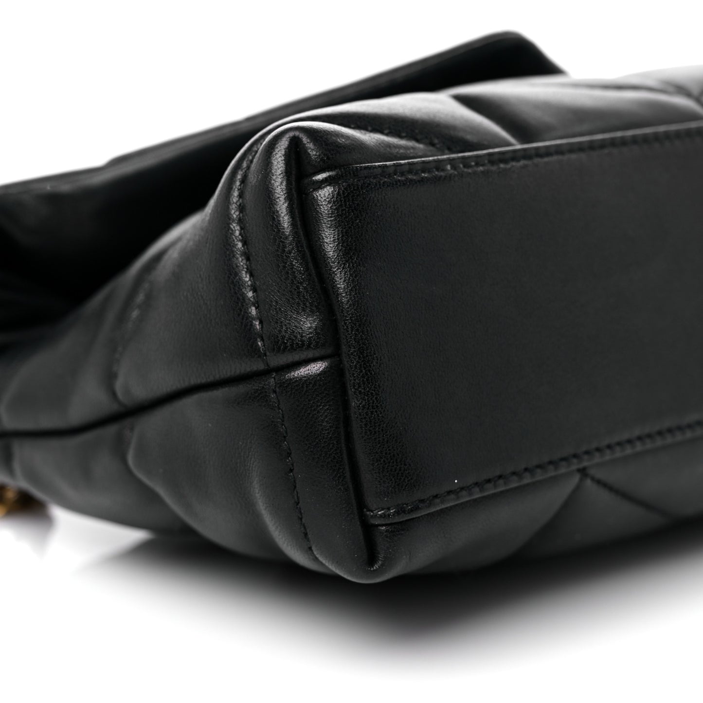 Lambskin Quilted Toy Loulou Puffer Monogram Chain Satchel Black