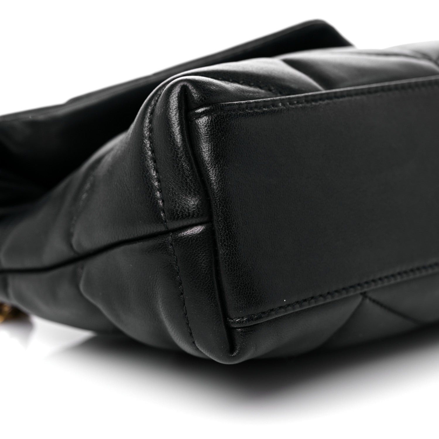 Saint Laurent Lambskin Quilted Toy Loulou Puffer Monogram Chain Satchel Black 9 of 13